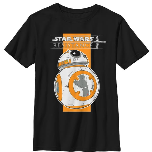 Boy's Star Wars Resistance BB-8 Logo  Graphic Tee Black Small