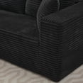 thumbnail image 6 of Modern L-Shaped Cloud Sectional Sofa with Black Plush Corduroy Fabric (106"), 6 of 25