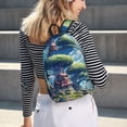 thumbnail image 5 of Disketp Fantasy Treehouse Planet Scene print Canvas Backpack Lightweight Travel Daypack Student Rucksack Laptop Backpack-Small, 5 of 5