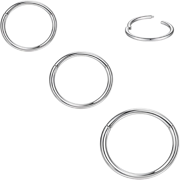 RAGUPEL Nose Rings Studs,18G Nose Studs for Women Men,3 Pack Nose Rings Hoop,Nose Piercings Jewelry 6/8/10 Mm,Nose Screw Studs Hoop Rings for Helix Cartilage(Silver)