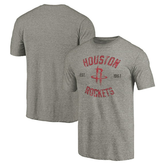Men's Gray Houston Rockets Team Heritage Tri-Blend T-Shirt