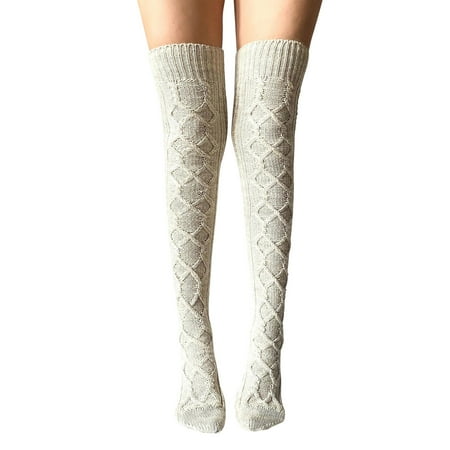 

Women Casual Solid Color Over The Knee Socks Pile Of Stockings Tights Fishnet