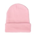 thumbnail image 1 of Men Women Solid Color Warm Woolen Knitted Cap Fluorescent Cuffed Beanie Hat, 1 of 10