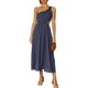 thumbnail image 1 of SAYOO vestidos largos acampanados para mujer 2022, verano sin mangas de un hombro fruncido Color sólido recorte de una pieza SAYOO casual, 1 of 6