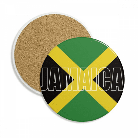 

Jamaica Country Flag Name Coaster Cup Mug Tabletop Protection Absorbent Stone