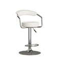 thumbnail image 1 of Plata Import White Adjustable Height Swivel Quintin Stool Metal Base, 1 of 2