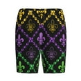 thumbnail image 3 of Picia Mardi Gra Geometric Pajama Shorts for Men, Men's Pajama Bottoms, Sleepwear,Short Pajama Pants-Medium, 3 of 9