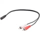 thumbnail image 3 of 4piezas 3.5mm Hembra Estereo A 2 Macho AV Cable de Audio Aux Adaptador de Alambre, 3 of 8