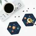 thumbnail image 4 of Easygdp Solar System And Planets or Leather Coasters Set of 4 Coaster, Non-Slip, Heat Resistant for Home, Office, Kitchen (Round,Square,Octagon,Hexagon)-Hexagon, 4 of 6