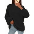 thumbnail image 2 of Women'S Fall Oversized Sweaters Chunky Knit Mock Neck Long Sleeve Casual Trendy Pullover Winter Clothes Black S, 2 of 7