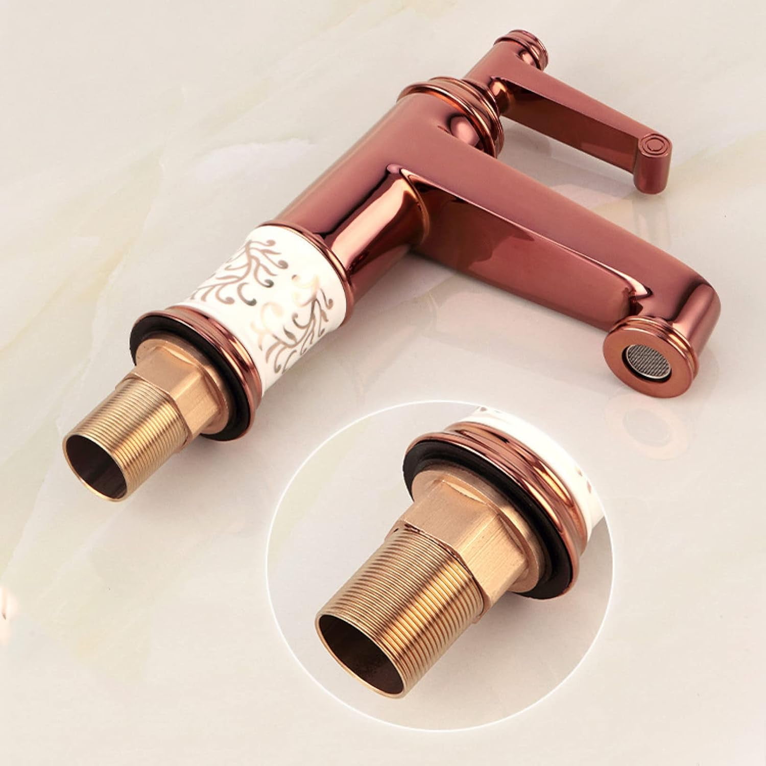 Vintage Bathroom Faucet, Cold Hot Mixer Vintage Vanity Tap, Antique Brass Bathroom Sink Faucet, Single Handle Bathroom Sink Faucet, Gold, High