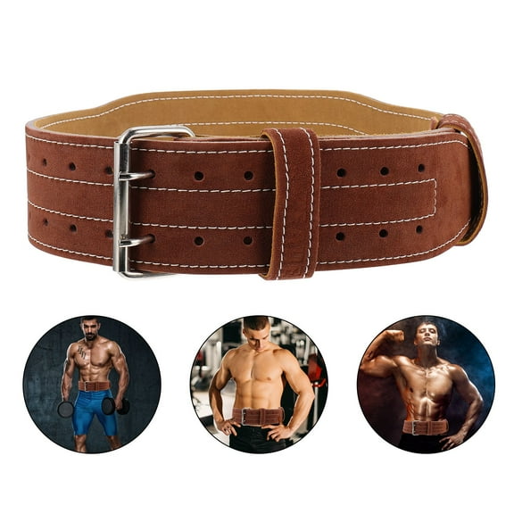 SWETRACE Quick Locking Weightlifting Belt Brown PU 1Pack Weightlifting Support
