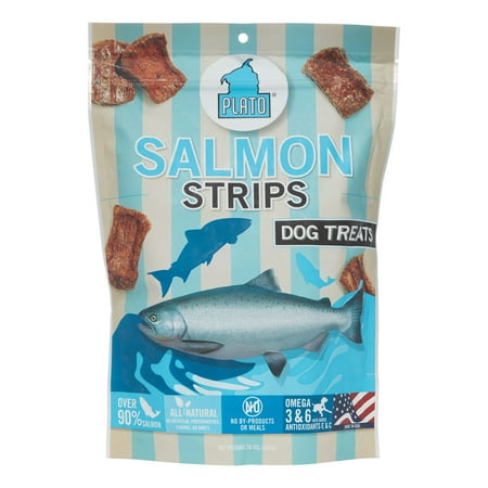 Plato Real Strips Salmon Dog Treats, 16 Oz
