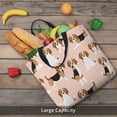 thumbnail image 6 of Naloa Beagle Dog On Brown Tote Bag for Women, Foldable Tote Bag With Zipper, Large Shoulder Bag, Top Handle Handbag for Travel, Work, Shopping, 6 of 9