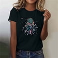 thumbnail image 3 of Tops Cortos para las Mujeres Cuello en V Impreso Manga Corta Top Casual, Camiseta de Baile sin Mangas para las Mujeres, 3 of 4