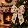 thumbnail image 5 of Apeya Cute Christmas Burlap Ribbon with Plaid Snowflake Tree Stocking Pattern 2.5 Inch 5 Yards for Gift Wrapping Wreath Bows Holiday DIY Crafts, 5 of 6