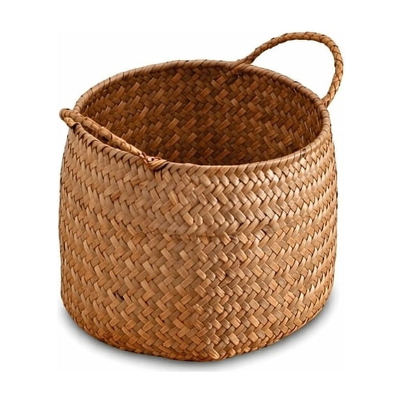 Stcellnmex 1 Pc 6.3x4.3 Inch Seagrass Belly Basket Woven Storage Organizer for Plant Pot Home