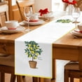thumbnail image 5 of Summer Lemon Table Runner 72 Inches, Yellow Potted Plant Green Botanical Bed Runner Dresser Scarves Tabletop for Indoor Outdoor Parties/Ceremony/Banquet, 14" x 72", 5 of 9