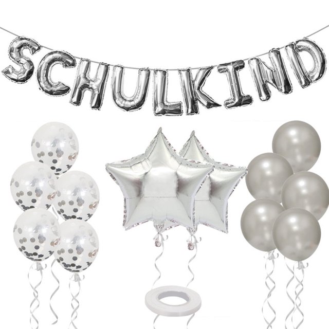 Star Shape Sequins Decor Balloon Kit with Ribbon School Opening Ceremony Decorative Balloons Set Party Supplies