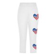 thumbnail image 5 of ZACPNCV Girls Capri Leggings Independence Day Print High Waist Kids Leggings Athletic Sports Workout Dance Tights Cropped Pants White 10-11 Years, 5 of 9