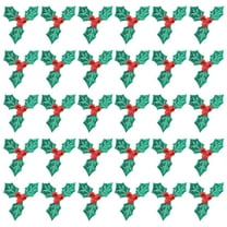 DRAFIDEEP 200Pcs Desktop Ornaments Decorative Holly Leaves Patches Assorted Color For Room Christmas Party Decoration