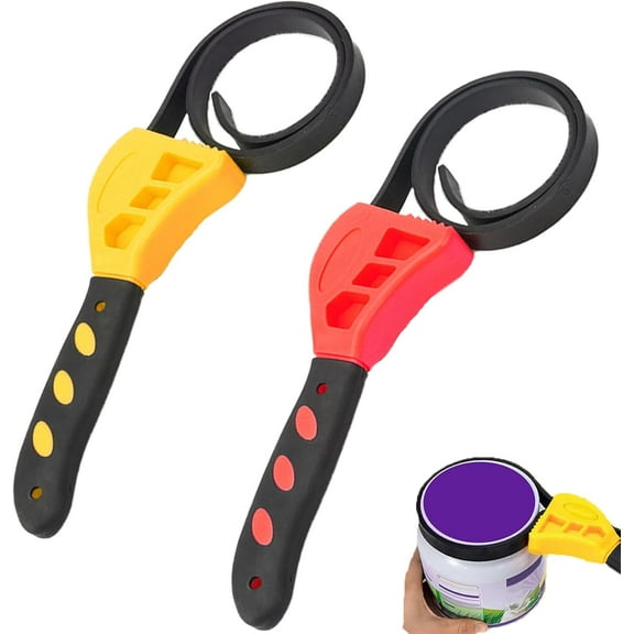2 Pcs Strap Wrench Oil Filter Wrench Diameter 6" and 4" Rubber Strap Adjustable Wrench Opener Plumbing Sink Wrench Faucet Tool for Tight Spaces (Yellow & Red)