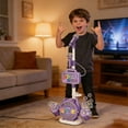 thumbnail image 6 of Yucurem The All-in-One Microphone Toy with Adjustable Stand, Karaoke Machine with Bubble Maker, Vioce Changer & Colorful Lights for Birthday Gifts for Little Singers (Purple), 6 of 6