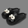 thumbnail image 3 of Ticikt Funny Big Eye Slippers Indoor Outdoor Platform Closed Toe Slides Sandals,Color:Black,Size:9-10, 3 of 6