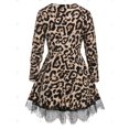 thumbnail image 4 of Conjunto Pantalones Fruncido de Talla Grande con Encaje de Leopardo Rosegal  Pijamas y Batas Tallas Grandes, 4 of 5