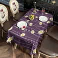 thumbnail image 2 of Purple Daisy Flower Wavy Lines Pattern Rectangle Tablecloth 60"x102",Waterproof Polyester Rectangle Table Cloth, Wipeable Spillproof Polyester Tablecloth for Dining, Camping, Indoor and Outdoor, 2 of 6