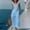 Light Blue 12, variant on Karymi Summer Tops for Women 2025 2-Piece Outfit, Square Neck Sleeveless Button Front Tank Top   Elastic Waist Wide Leg Capri Pants, Summer Vacation Set Short Sleeve Shirts for Women
