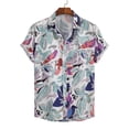 thumbnail image 2 of Pimfylm Summer Shirts For Men Mens Casual Slim Fit Short Sleeve T-Shirts Cotton Blended Soft Lightweight V-Neck Crew-Neck Light Blue M, 2 of 3