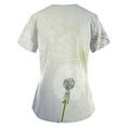 thumbnail image 3 of EHTMSAK Scrubs Tops for Women with Print with Pocket Floral Short Sleeve Nurse Uniform V Neck Tunic Pockets T Shirt Blouse White L, 3 of 3