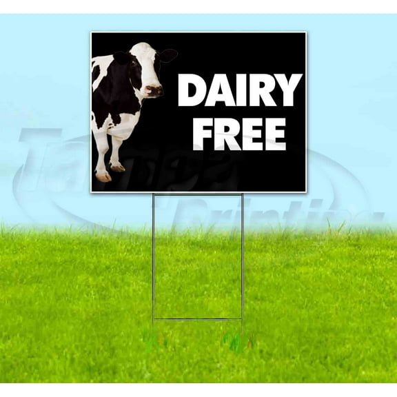 Dairy Free (18" x 24") Yard Sign, Includes Metal Step Stake
