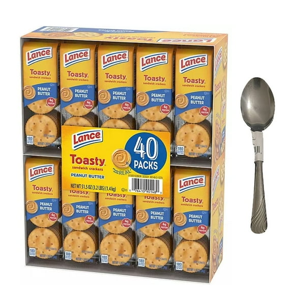 Lance Toasty Peanut Butter Sandwich Crackers, 40 Ct, 1.29 oz