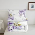 thumbnail image 4 of Purple Lavender Bedding Set Queen Size,Dragonfly Wildlife Floral Comforter Set,Watercolor Flowers Leaves Bedding Comforter Sets,Rustic Farmhouse Country Decor Quilt, 4 of 6