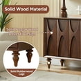 thumbnail image 5 of LKTART 63" Walnut Solid Wood Sideboard with Storage, Kitchen Buffet Cabinet Credenza Accent Console Table for Dining Living Room, Roman Legs Ash Veneer Dovetail Door Trim, 5 of 8