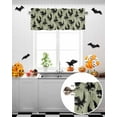 thumbnail image 5 of Halloween Valances for Windows Spooky Black Crow Window Curtain Rod Pocket Sage Green Holiday Window Treatment Decor Valances for Kitchen Living Room Bedroom 54x18in, 5 of 7
