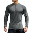 thumbnail image 2 of YLSDY Fashion Cycling Jersey Men Long Sleeve Half Zipper Road Bike Shirts Crewneck Moisture Wicking Breathable Quick Dry Active Wear Dark Gray XXXL, 2 of 4
