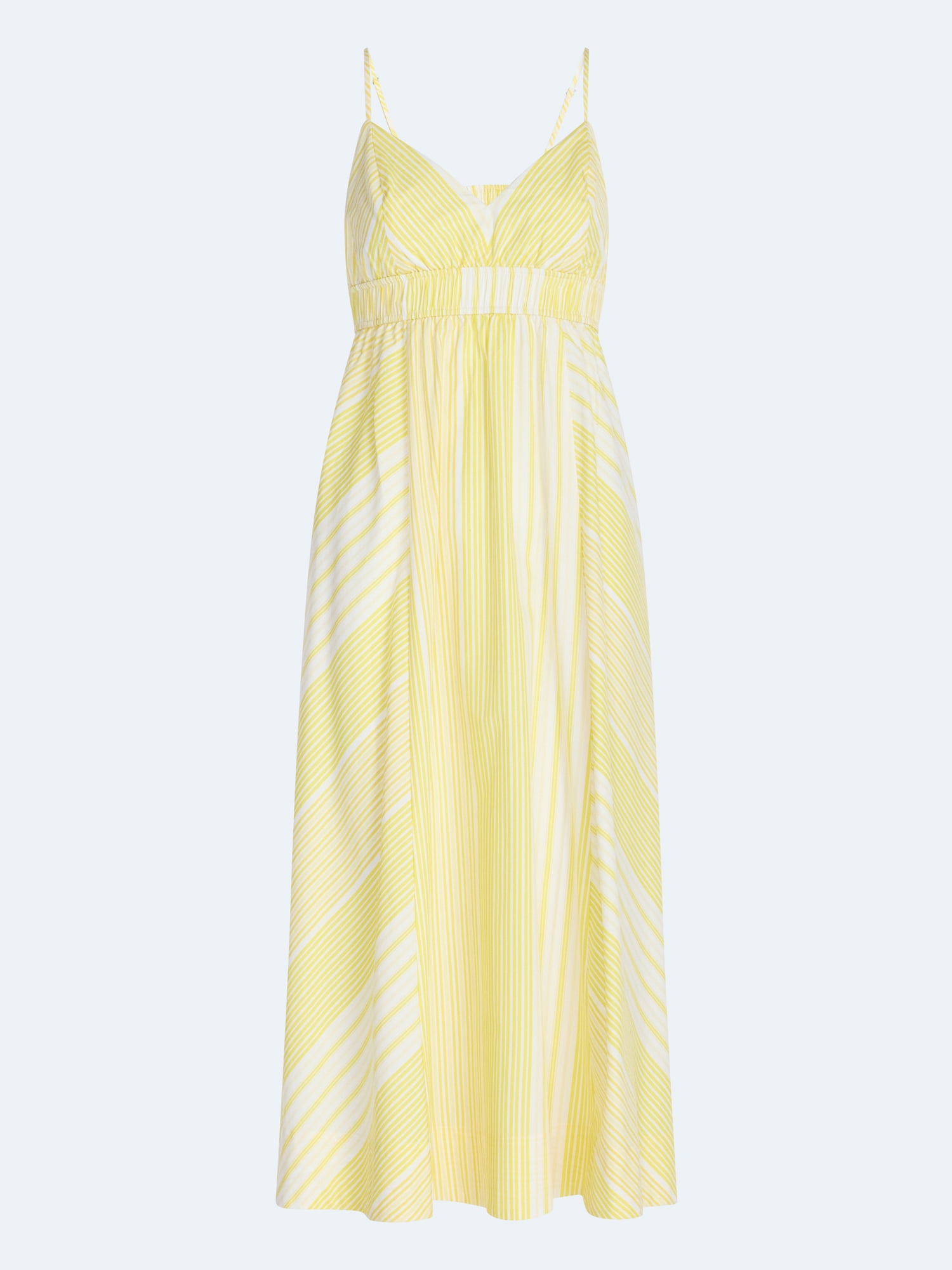 Free Assembly Women's and Women's Plus Striped Cotton Maxi Dress, with Cut Out Back, Sizes XS-4X