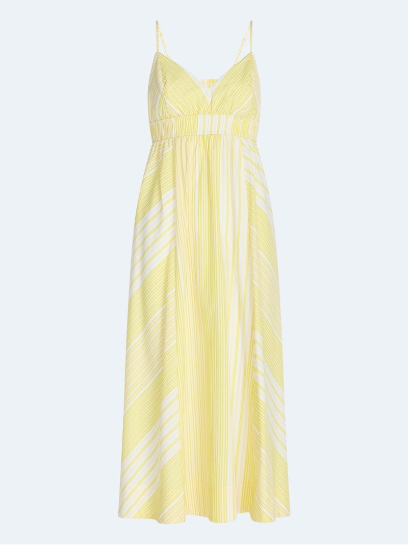 Free Assembly Women's and Women's Plus Striped Cotton Maxi Dress, with Cut  Out Back, Sizes XS-4X - Walmart.com