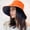 Orange, variant on 2026 Double-sided Fisherman Hat, New Spring/Summer Korean Style Student Sun Hat, Outdoor Travel Wide Brim Face-Shielding Sun Protection Hat for Women