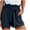 Navy, variant on Kaemgyyd Women Summer Casual Shorts with Pockets Breathable Soft Tie up Shorts Ruffle Belted Elastic Waist Shorts
