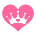 thumbnail image 2 of Pink Princess Crown Heart Wall Decal Wallmonkeys Peel and Stick Decals for Girls (24 in H x 24 in W) WM502479, 2 of 4