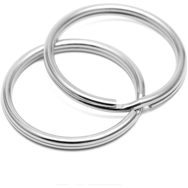 100 Pièces Anneaux Porte-Clés Métal – 5 Tailles (40/30/28/25/20 Mm), Anneaux Ronds Solides Pour Clés, Artisanat DIY, Bijoux, 20 De Chaque Taille, Noir Robuste