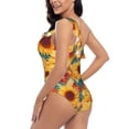 thumbnail image 6 of Daiia Diamond Bohemian Sunflower Women's One Piece Swimsuits Personalized One Shoulder Swimwear Asymmetric Ruffle Bathing Suits-X-Large, 6 of 8