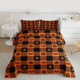 thumbnail image 2 of Feelyou Pumpkin Bat Animal Twin Comforter Sets, Patchwork Buffalo Bedding Set, 2 Pieces, 2 of 8