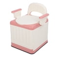 thumbnail image 1 of Inodoro Portátil Plegable Para Adultos, Anillo De Cojín De PU, Orinal Junto A La Cama, Silla Multiusos Con Soporte De Carga Fuerte, Desmontable, Rosa, Con Brazos Para Exteriores, 1 of 7