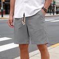 thumbnail image 3 of Mens Shorts Summer Casual Elastic Waist Wide Straight Leg Relaxed Fit Lightweight Shorts with Pockets, 3 of 8