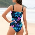 thumbnail image 4 of Enjoytime Bathing Suit One Piece Swimsuit Vintage Printed Ruched Swimwear Tummy Control with Adjustable Spaghetti Straps, 4 of 4